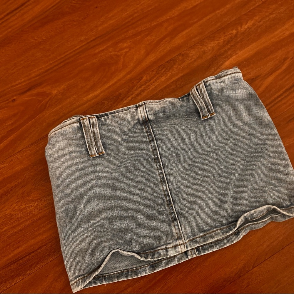 Fashion Nova Light Blue Denim Mini Skirt